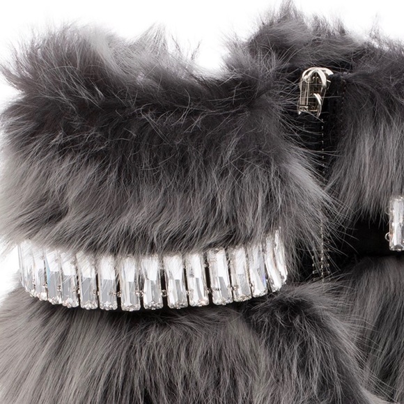 GIUSEPPE ZANOTTI Jeweled Furry Sneaker - NEW - Picture 6 of 8